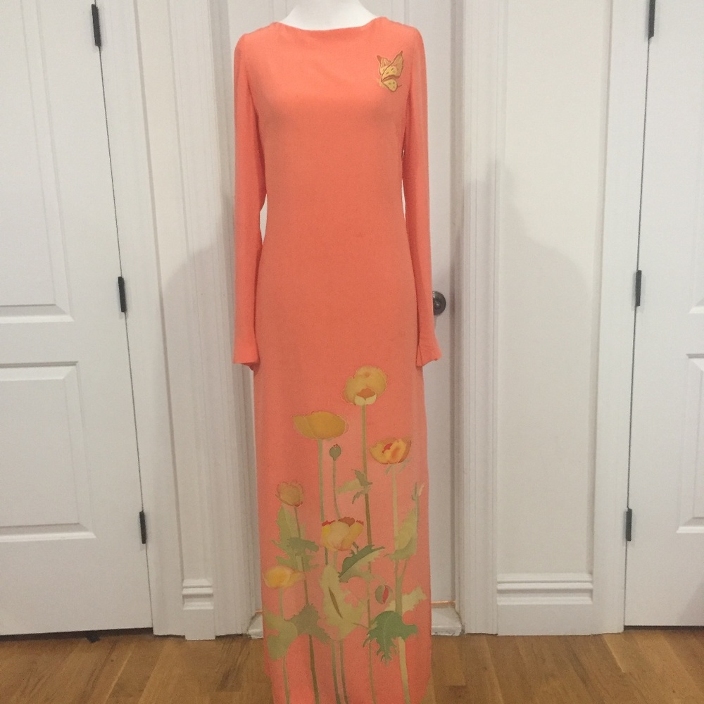Hand-Painted Silk Gown